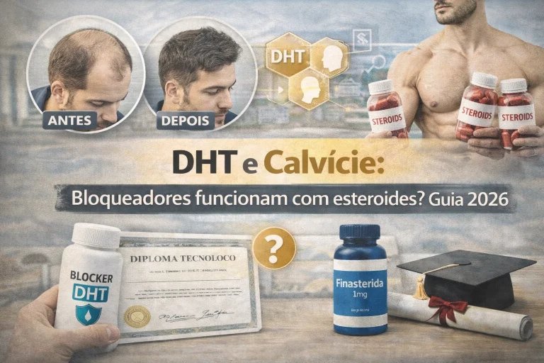 Gráfico mostrando a ação do DHT no folículo capilar e a miniaturização do fio